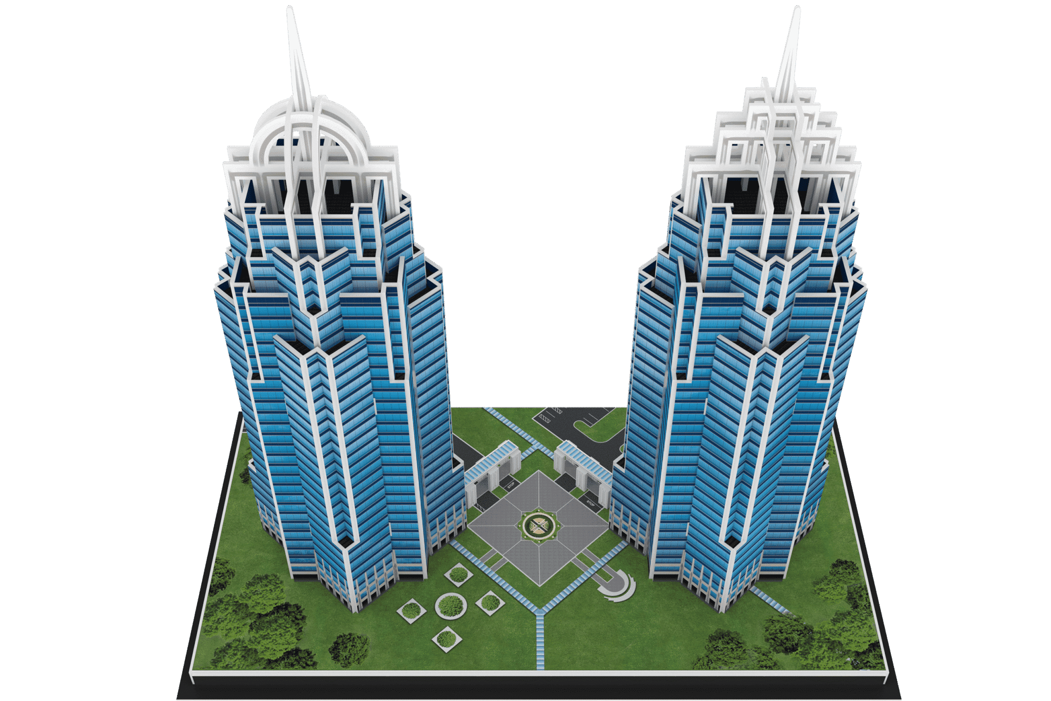 Wholesale custom 3D puzzle supplier showcase of King and Queen towers architectural scale model