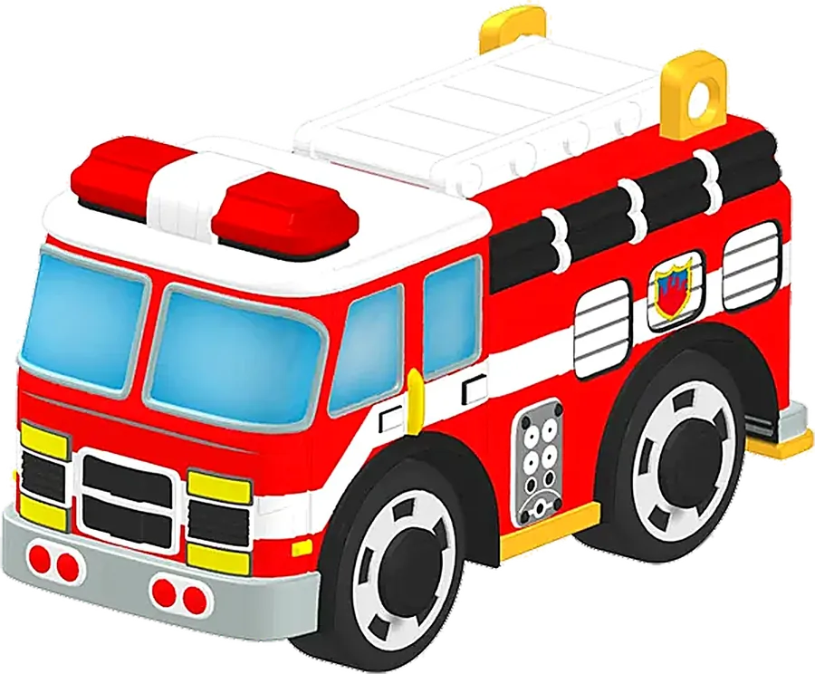 Construction bulldozer 3D sticker puzzle with layered adhesive pieces