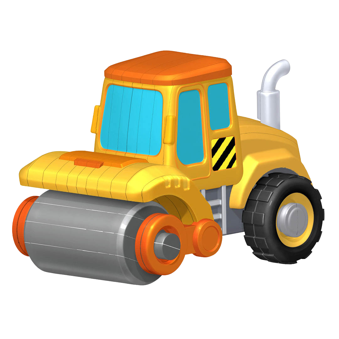 Assembled layered road roller sticker 3D puzzle model