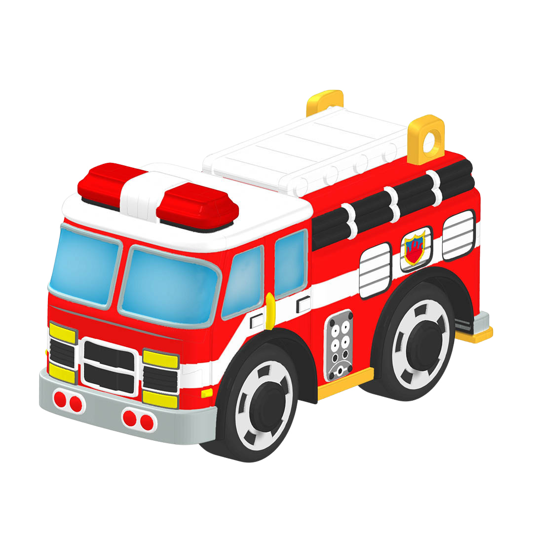 Assembled layered fire engine sticker 3D puzzle model