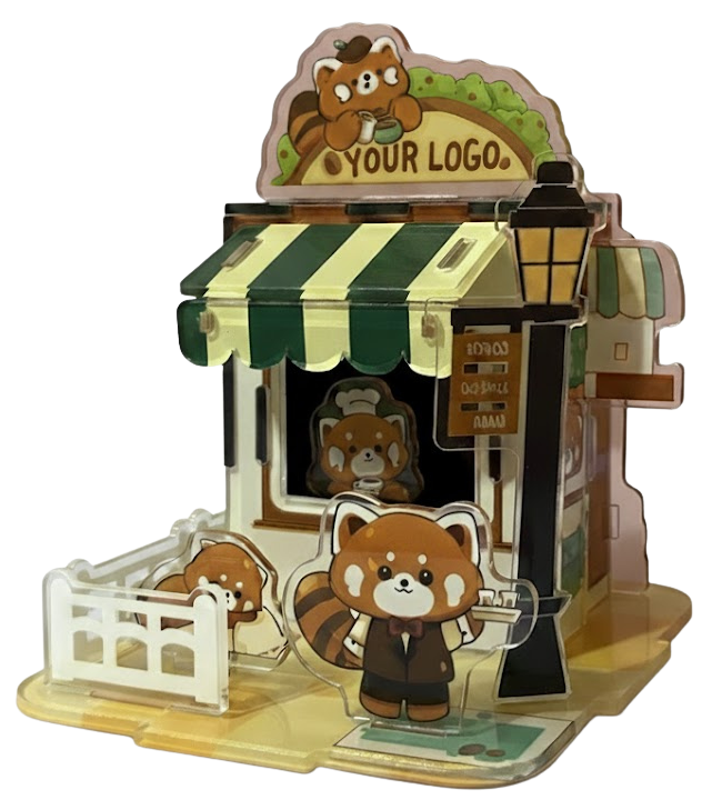 Custom 3D assembly puzzle corporate branded shop with your logo and character mascot figures