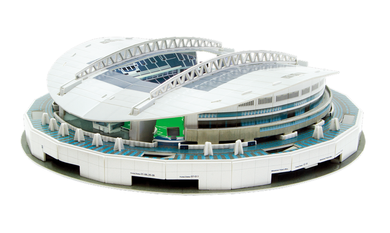 Architectural model gift corporate event of a custom stadium scale model with detailed seating and field