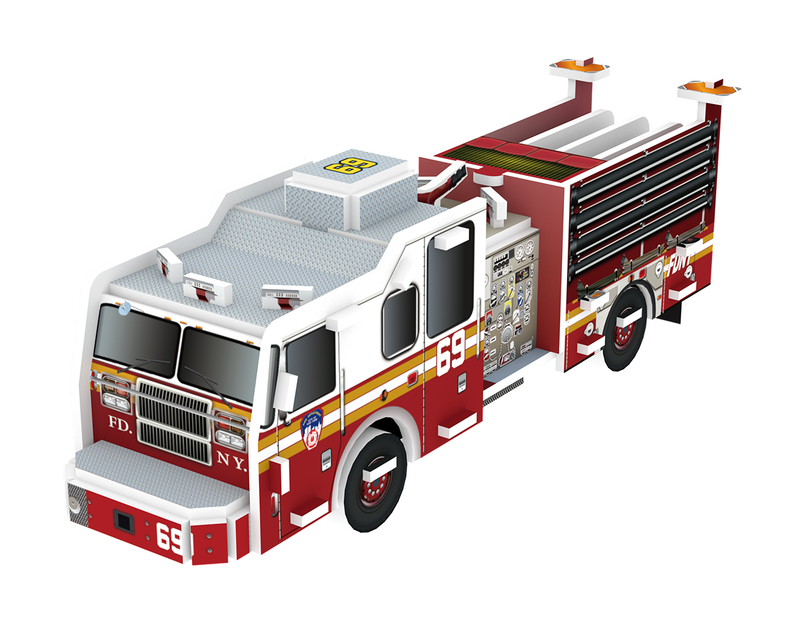 Fre truck foam core 3D puzzle custom giveaway, detailed scale model with emergency livery